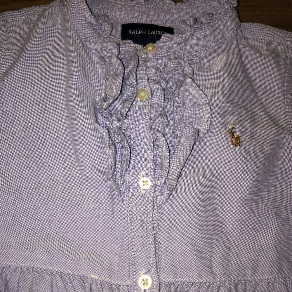 Ralph Lauren Ruffle Collared Button Down Dress - Picture 2 of 3